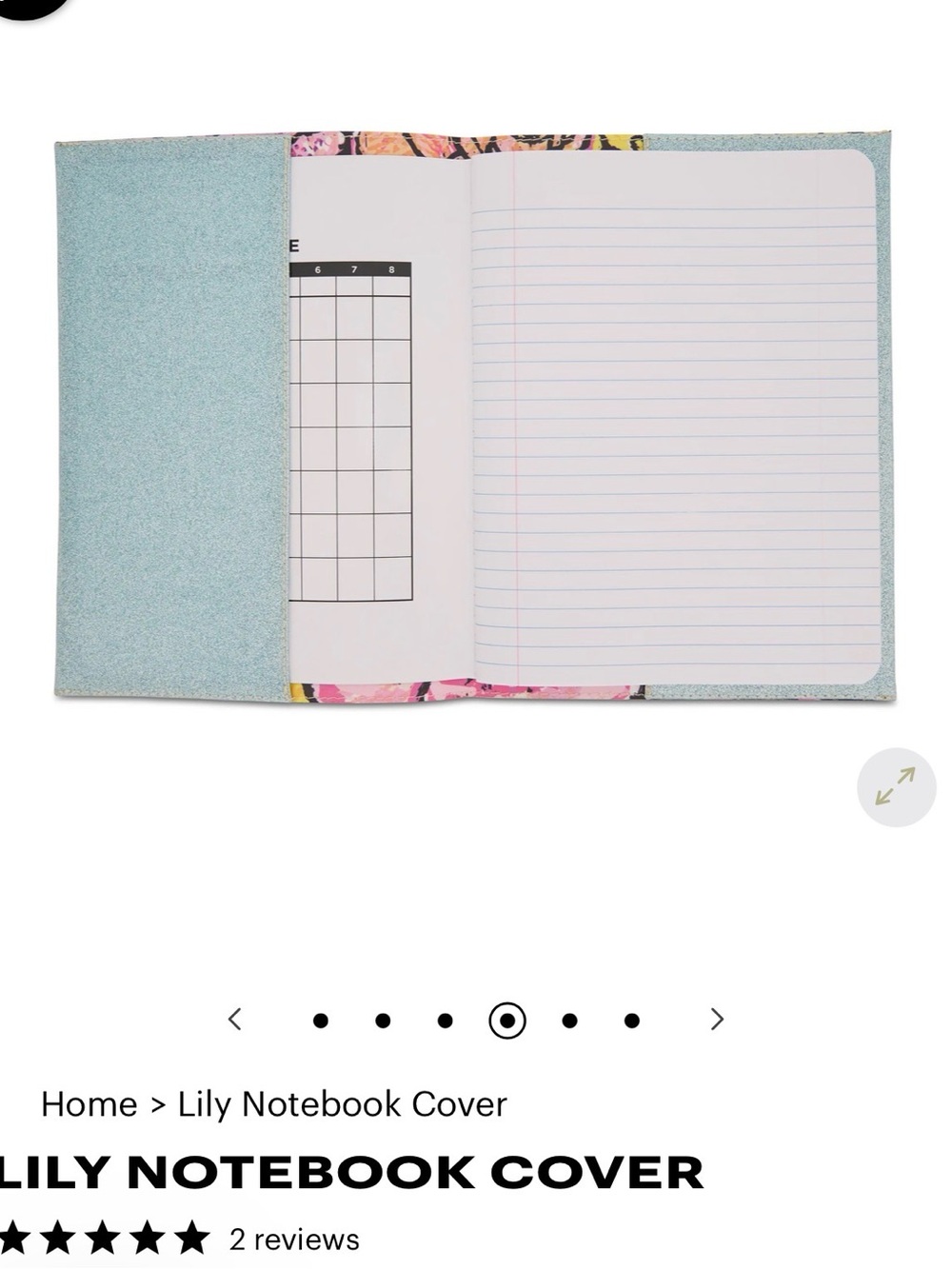 Consuela (Lilly) Floral Notebook Cover — Pink, Yellow, Green - Picture 5 of 5